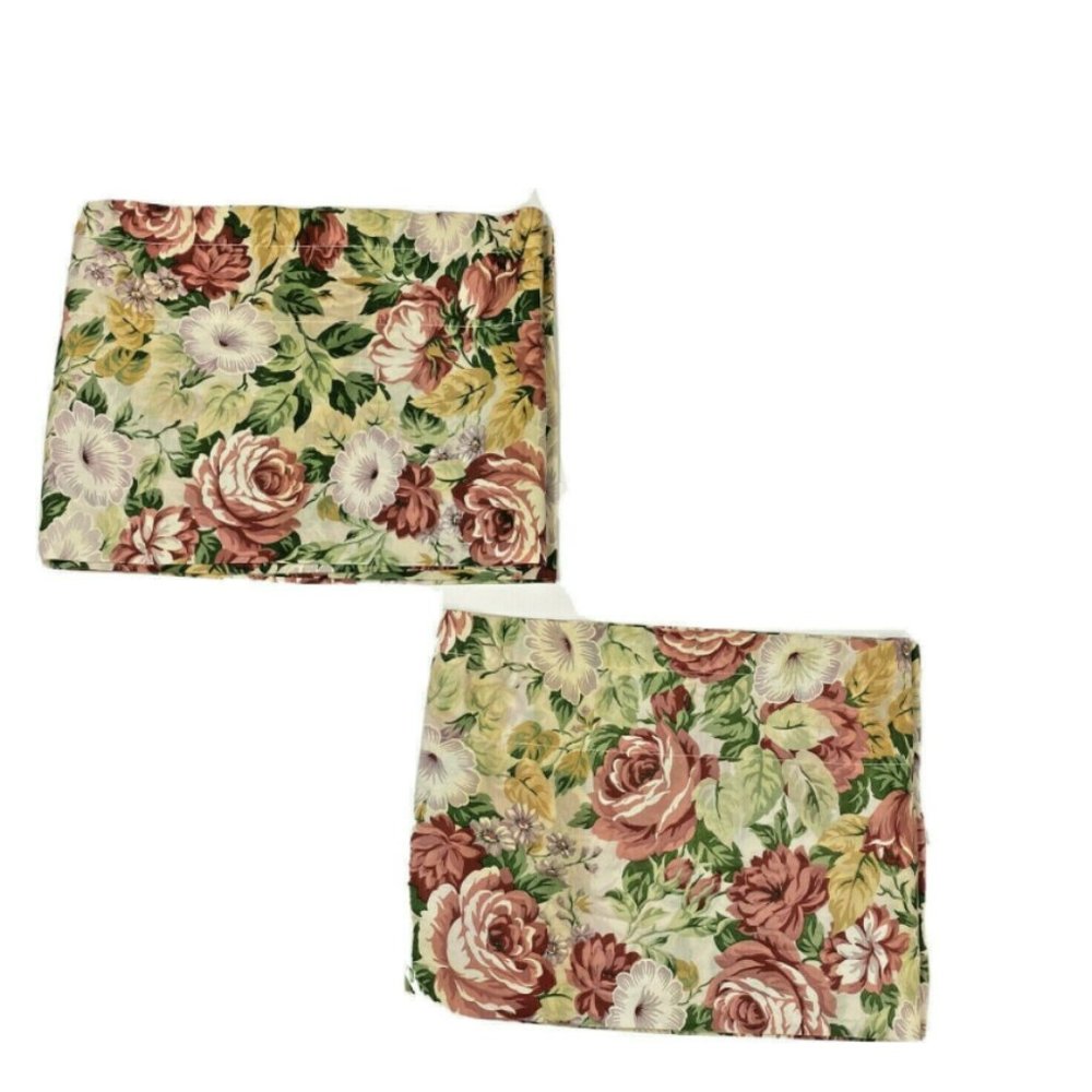 2 Curtron Vintage Floral Valances Pair Curtains